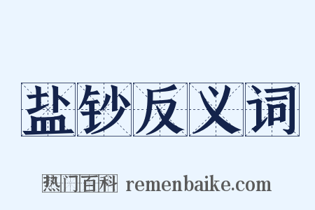 盐钞反义词是什么意思的图片